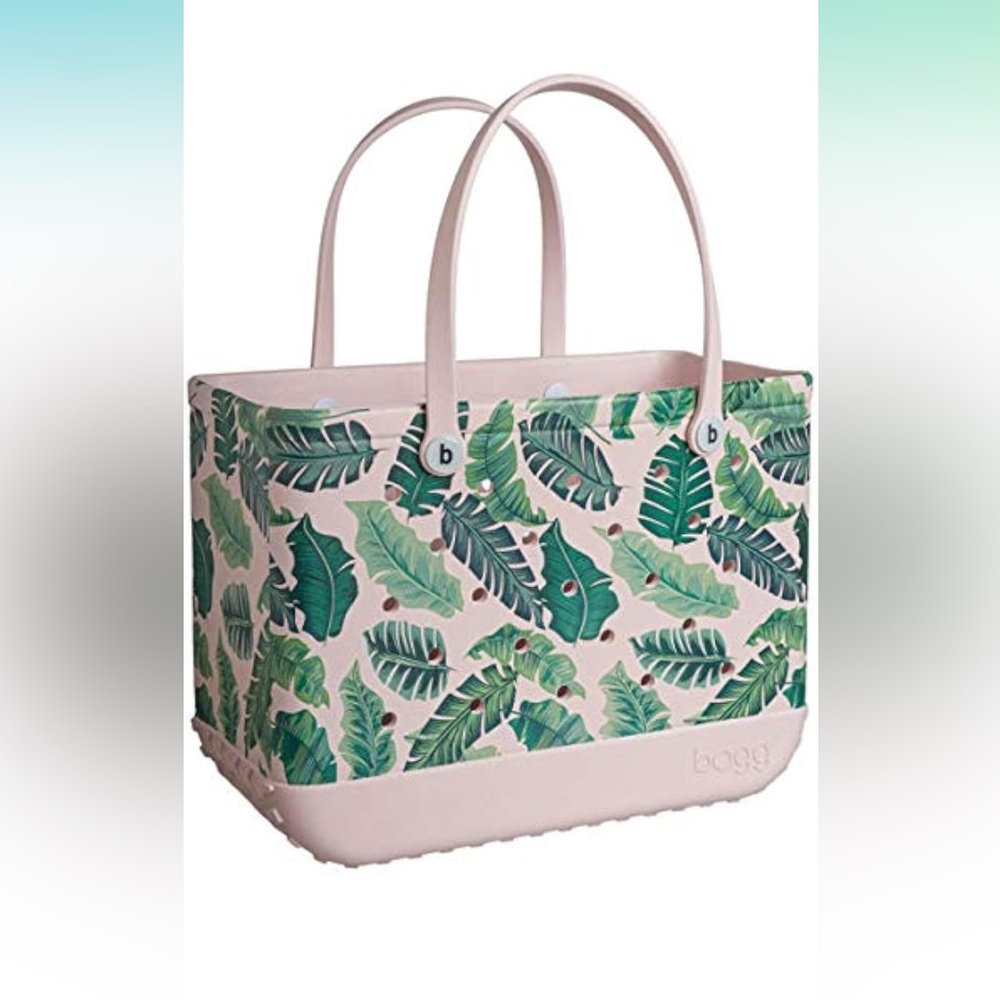 Limited edition pink palm leaf print bogg bag